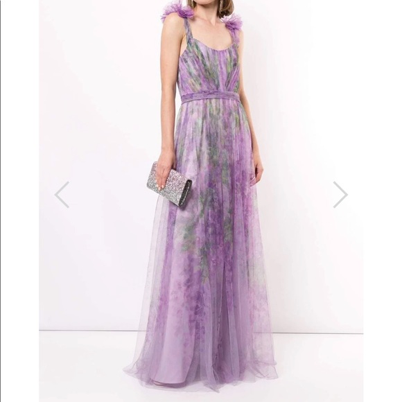 Marchesa Notte Floral Tulle Dress - Picture 2 of 5